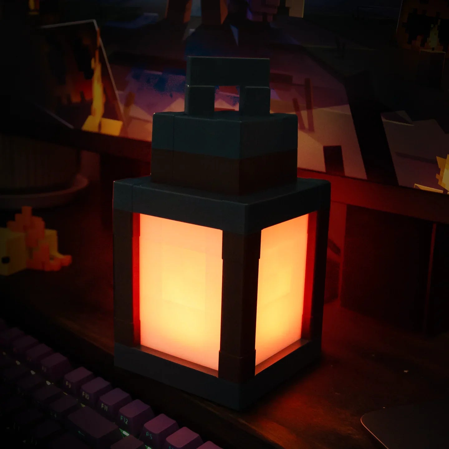 Minecraft Lampka LED - Świecąca Latarnia z Pilotem