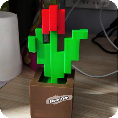 Minecraft Kwiat 3D - Pikselowy Tulipan Dekoracja na Biurko