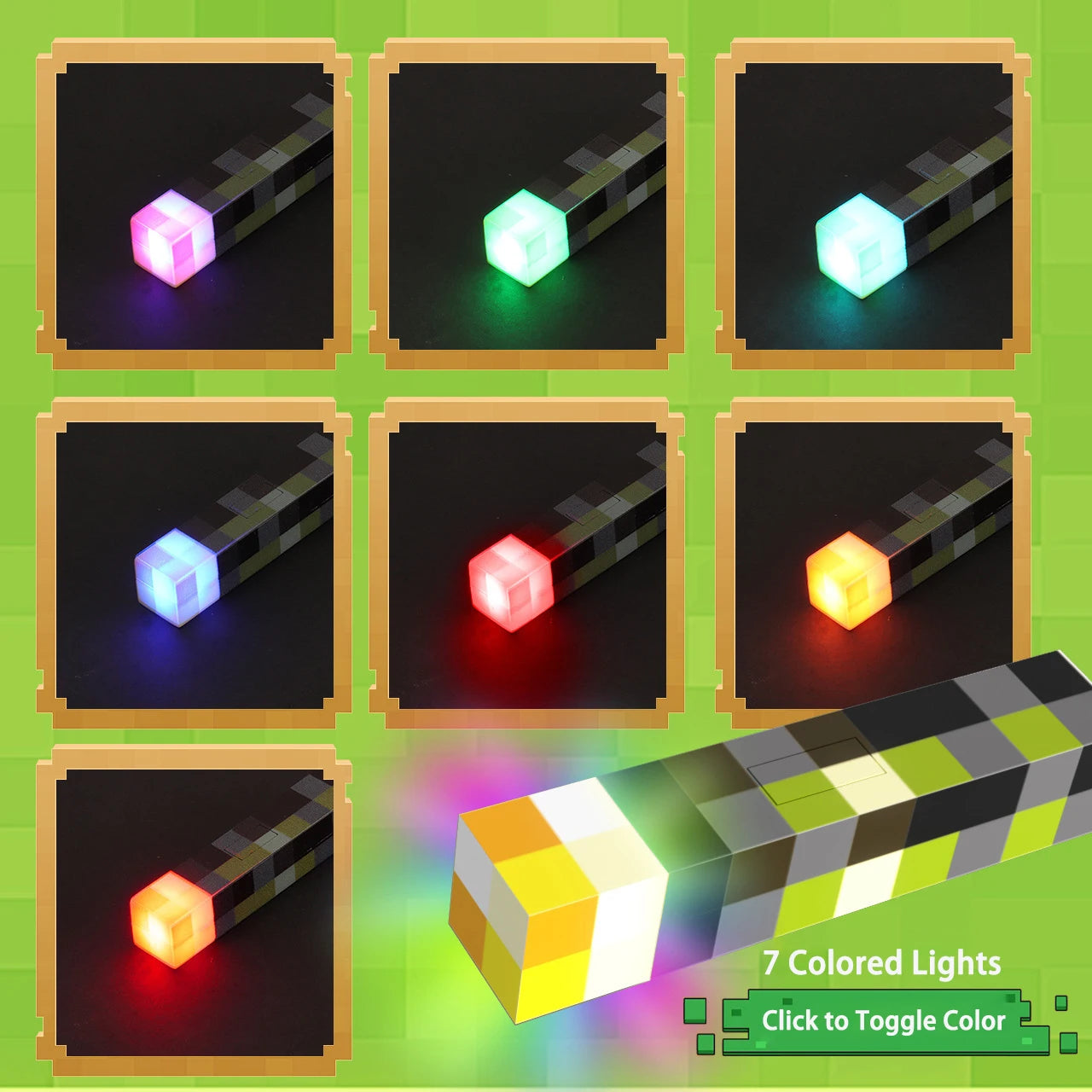 Minecraft Brelok Pochodnia LED - Mini Latarka USB