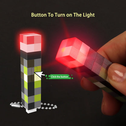 Minecraft Brelok Pochodnia LED - Mini Latarka USB
